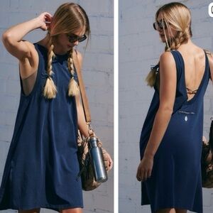 Free People Hot Shot Tunic Tank in Midnight Navy, Size L